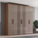 Ver imagem 1 de Guarda Roupa Casal Layla 6 Portas 4 Gavetas MDP Nature-Avelã Casa 812