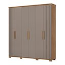 Ver imagem 4 de Guarda Roupa Casal Layla 6 Portas 4 Gavetas MDP Nature-Avelã Casa 812
