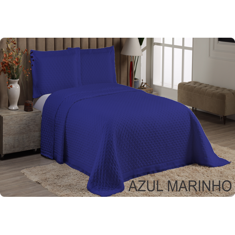 Cobre Leito Queen 3 Peças Percal Monte Rei:azul