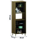 Ver imagem 3 de Armário de Cozinha Paneleiro com Nicho para Micro Ondas 4 Portas Vidro Madeirado Isis Luciane