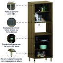 Ver imagem 4 de Armário de Cozinha Paneleiro com Nicho para Micro Ondas 4 Portas Vidro Madeirado Isis Luciane