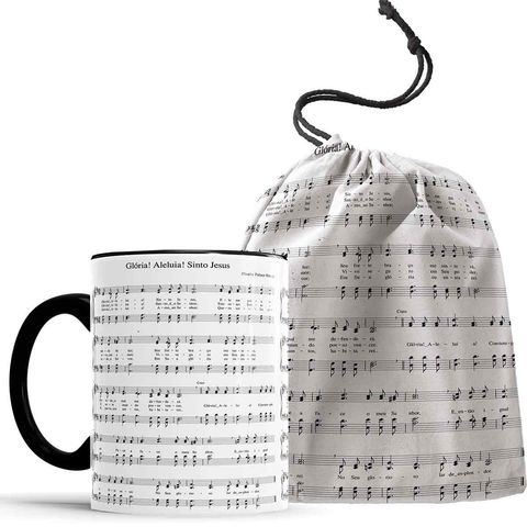 Caneca Hino 248 Ccb Glória Aleluia Sinto Jesus com Saquinho