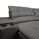 Ver imagem 4 de Sofá com Porta Copos Carregador USB Ret Rec Arizona 2,50m Velosuede - Netsofas - Cinza