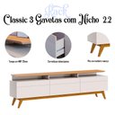 Ver imagem 6 de Rack Bancada Classic 3 Gavetas com Nicho e Painel para TV Suspenso Ripado Loft 2.2 Off White Nature
