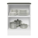 Ver imagem 4 de Balcão Armário de Cozinha 100% MDF 60 cm 1 Porta Branco/Preto Acordes Madesa