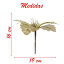 Ver imagem 2 de Kit 12 Flor de Natal Dourada Artificial com Brilho 19cm