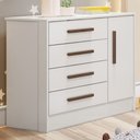 Ver imagem 1 de Cômoda Infantil Encanto 1 Porta 4 Gavetas Branco - Qmovi