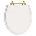 Ver imagem 1 de Assento Sanitário Ritz Branco para vaso Deca Com Ferragem Dourada