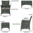 Ver imagem 3 de Jogo Sofá 4 Poltronas e Mesa Igapó Marrom E6 Trama Original Verde