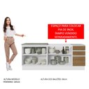 Ver imagem 6 de Kit com 2 Balcões de Cozinha Madesa Glamy 4 Portas 3 Gavetas (Sem Tampo e Pia) Branco/Rustic Branco/Rustic