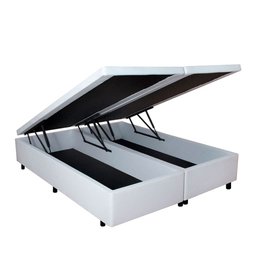 Cama Box Baú Queen 158x198x42cm Courino Linho com Pistão a Gás - 2