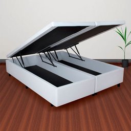 Cama Box Baú Queen 158x198x42cm Courino Linho com Pistão a Gás - 1