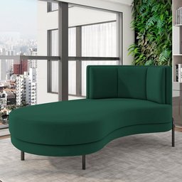 Sofá Chaise Longue Living Lucca Esquerdo D02 Veludo Verde C-303 - 6