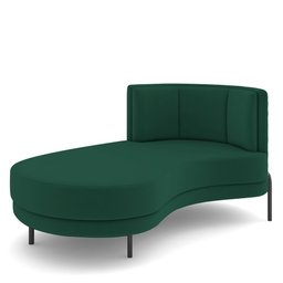Sofá Chaise Longue Living Lucca Esquerdo D02 Veludo Verde C-303 - 1
