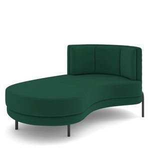 Sofá Chaise Longue Living Lucca Esquerdo D02 Veludo Verde C-303