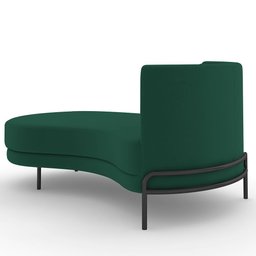 Sofá Chaise Longue Living Lucca Esquerdo D02 Veludo Verde C-303 - 2