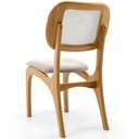 Ver imagem 4 de Kit 5 Cadeiras para Sala de Jantar Estofada e Tela Mariah L02 Seude Bege