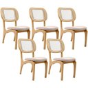 Ver imagem 1 de Kit 5 Cadeiras para Sala de Jantar Estofada e Tela Mariah L02 Seude Bege
