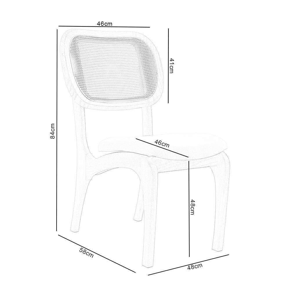 Kit 5 Cadeiras para Sala de Jantar Estofada e Tela Mariah L02 Seude Bege - 3