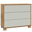Ver imagem 3 de Cômoda para Quarto 3 Gavetas 105cm Click D03 Freijó Off White - Lyam Decor
