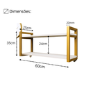 Ver imagem 4 de Prateleira Suspensa Parede Estilo Industrial Mdf Premium Branca com Suportes em Aço Dourado