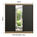 Ver imagem 4 de Guarda-roupa Casal Madesa Reno 3 Portas de Correr com Espelho