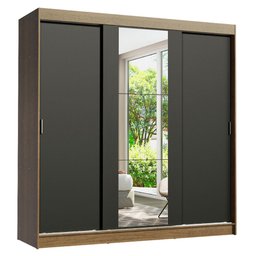 Guarda-roupa Casal Madesa Reno 3 Portas de Correr com Espelho - 3