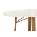 Ver imagem 4 de Mesa Multiuso Cozinha Elma Premium Madeira Maciça c/ Tampo Madeirado c/ Vidro 105x105cm Carvalho/