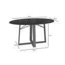 Ver imagem 2 de Mesa Multiuso Cozinha Elma Premium Madeira Maciça c/ Tampo Madeirado c/ Vidro 105x105cm Carvalho/