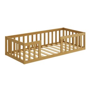 Cama Solteiro Montessoriana Nemargi Cor Nogueira