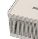 Ver imagem 4 de Cesto Organizador com Tampa Grid Bege 20 Litros - ou