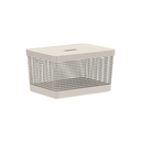 Ver imagem 1 de Cesto Organizador com Tampa Grid Bege 20 Litros - ou