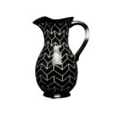 Ver imagem 1 de Jarro Decorativo Cerâmica Dolomita Preto e Branco Estampa Chevron 28cm Columbus Gold