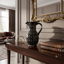 Ver imagem 2 de Jarro Decorativo Cerâmica Dolomita Preto e Branco Estampa Chevron 28cm Columbus Gold