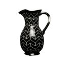 Ver imagem 1 de Jarro em cerâmica dolomita com estampa Chevron preta e branca e acabamento tipo glaze