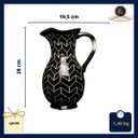 Ver imagem 2 de Jarro em cerâmica dolomita com estampa Chevron preta e branca e acabamento tipo glaze