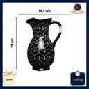 Ver imagem 3 de Jarro Decorativo Cerâmica Dolomita Preto e Branco Estampa Chevron 28cm Columbus Gold