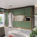 Ver imagem 1 de Cozinha Modulada Celeste Kappesberg 100% Mdf Nogueira/verde 360cm