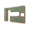 Cozinha Modulada Celeste Kappesberg 100% Mdf Nogueira/verde 360cm - 2