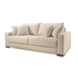 Sofá Living 3 Lugares Hotello Suede Bege Claro 01 2,00m