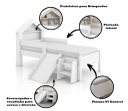 Ver imagem 3 de Cama Infantil Casinha Castelo Escorregador e Escada Criança Grade Proteção com Colchão Cor Branco