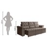 Sofá Retrátil 3 Lugares 2,10M York Suede Marrom Marrom - 2