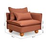 Sofá Modular 2 Lugares com Chaise e Pé Bolinha Sôma CabeCasa MadeiraOriginals - 5