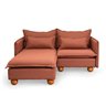 Sofá Modular 2 Lugares com Chaise e Pé Bolinha Sôma CabeCasa MadeiraOriginals - 3
