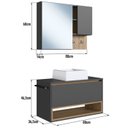 Ver imagem 3 de Conjunto Armario e Gabinete 80cm com Cuba Mel Grafite Proddy