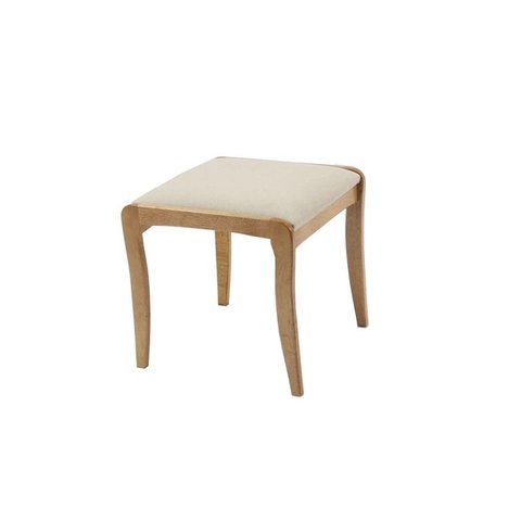 Banqueta Izza Estofada Cor Papel com Base Madeira Amêndoa 45cm - 69351