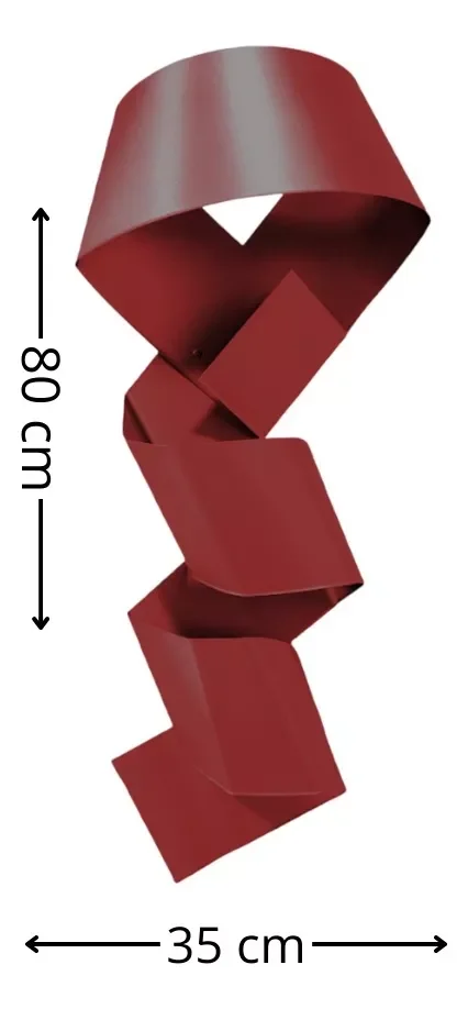 Decoração Escultura de Parede de Metal Exclusivo no Brasil Home Decor Vermelho - 4