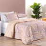Kit Edredom Dallas King Dupla Face Microfibra 3 Peças - Rosê Lavanda Floral - 2