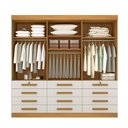 Ver imagem 4 de Guarda Roupa Roupeiro Monaco Plus 6 Portas Cinamomo Off White - D'Doro