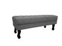 Ver imagem 3 de Recamier Baú Luis Xv Capitonê Retrô 120 cm Suede Cinza Ms Decor